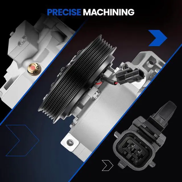 Alt view image 7 of 7 - 68664 Air Conditioning A/C Compressor with Clutch Compatible with Nissan Altima 2007-2012 2.5L L4 GAS, Compatible with Nissan Sentra 2007-2012 2.5L L4 GAS