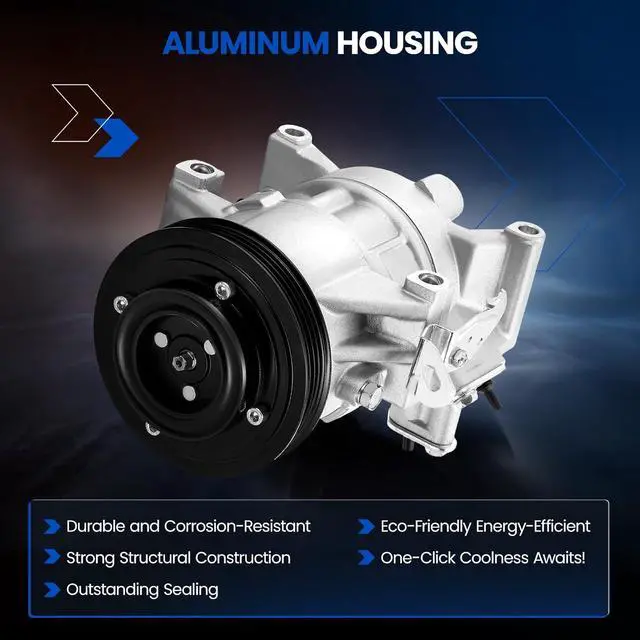 Alt view image 6 of 7 - 98376 AC Compressor with Clutch for Scion xA xB 2004-2006 | L4 1.5L, Gas Only, Replaces 88310-52530, 88310-52570, 97376