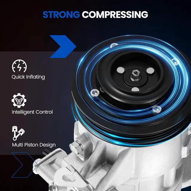 Alt view image 4 of 7 - 98376 AC Compressor with Clutch for Scion xA xB 2004-2006 | L4 1.5L, Gas Only, Replaces 88310-52530, 88310-52570, 97376