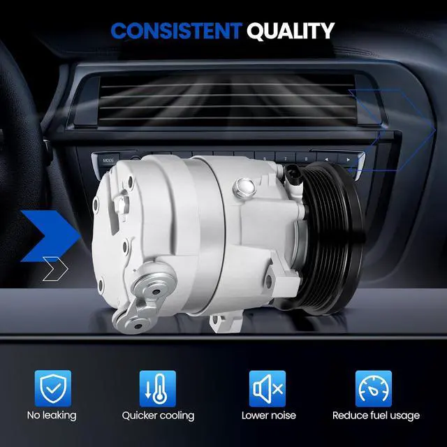 Alt view image 4 of 7 - 98272 Air Conditioning A/C Compressor with Clutch Compatible with Chevrolet Optra 2004-2007, Compatible with Suzuki Forenza 2004-2008, for Reno 2005-2008, 2.0L L4 GAS