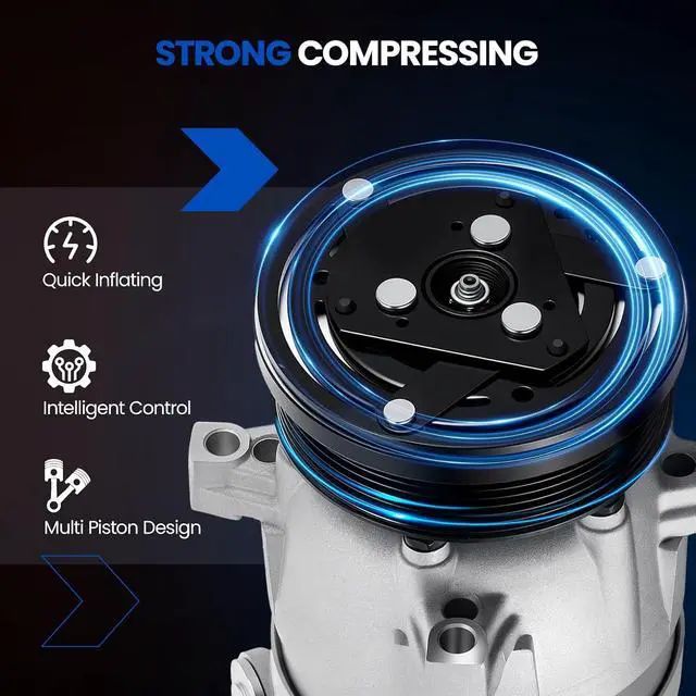 Alt view image 5 of 7 - 98272 Air Conditioning A/C Compressor with Clutch Compatible with Chevrolet Optra 2004-2007, Compatible with Suzuki Forenza 2004-2008, for Reno 2005-2008, 2.0L L4 GAS