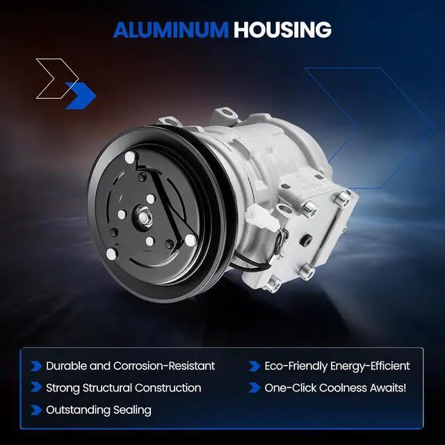 Alt view image 3 of 7 - 68369 Air Conditioning A/C Compressor with Clutch Compatible with Kia Sportage 1995-2001 2.0L, Compatible with Toyota 4Runner 1995 2.4L, for Pickup 1989-1995 2.4L