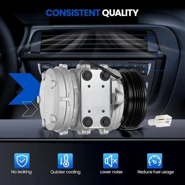 Alt view image 4 of 7 - 77311 Air Conditioning A/C Compressor with Clutch Compatible with Geo Metro 1989-1994 1.0L, for Tracker 89-93 1.6L, Compatible with Suzuki Swift 1992-1994 1.0L, 89-94 1.3L, for X-90 96-98 1.6L