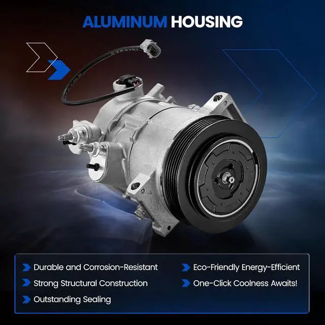 Alt view image 7 of 7 - 157388 Air Conditioning A/C Compressor with Clutch Compatible with Jeep Compass Patriot 2009-2017, Compatible with Dodge Caliber 2009-2012, L4 2.0L 2.4L