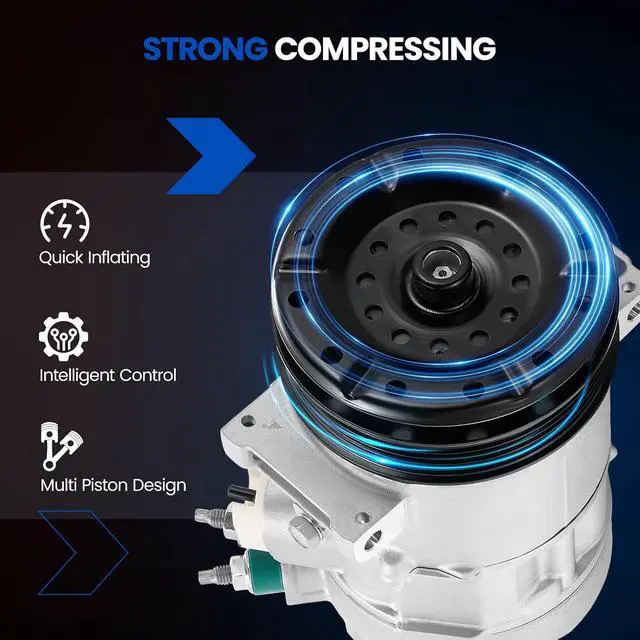 Alt view image 4 of 7 - 98357 Air Conditioning A/C Compressor with Clutch Compatible with Dodge Journey 2009-2020, for Avenger 2008-2014, Compatible with Chrysler 200 2011-2014, for Sebring 2007-2010, L4 2.4L