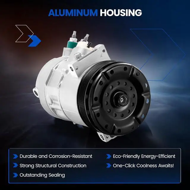 Alt view image 5 of 7 - 98357 Air Conditioning A/C Compressor with Clutch Compatible with Dodge Journey 2009-2020, for Avenger 2008-2014, Compatible with Chrysler 200 2011-2014, for Sebring 2007-2010, L4 2.4L