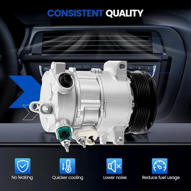 Alt view image 6 of 7 - 98357 Air Conditioning A/C Compressor with Clutch Compatible with Dodge Journey 2009-2020, for Avenger 2008-2014, Compatible with Chrysler 200 2011-2014, for Sebring 2007-2010, L4 2.4L