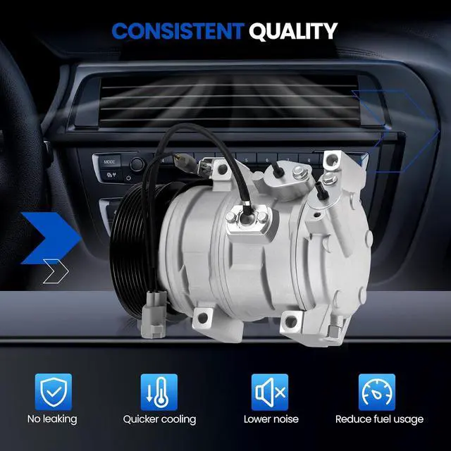Alt view image 4 of 7 - 158327 Air Conditioning A/C Compressor with Clutch Compatible with Compatible with Lexus GX460 2010-2023 4.6L, for LX570 2008-2020 5.7L, Compatible with Toyota Land Cruiser 2008-2021 5.7L