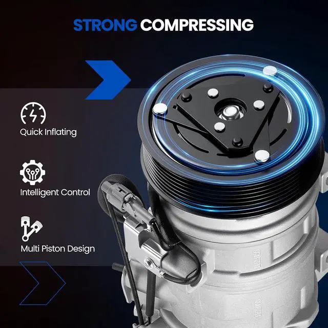 Alt view image 5 of 7 - 158327 Air Conditioning A/C Compressor with Clutch Compatible with Compatible with Lexus GX460 2010-2023 4.6L, for LX570 2008-2020 5.7L, Compatible with Toyota Land Cruiser 2008-2021 5.7L