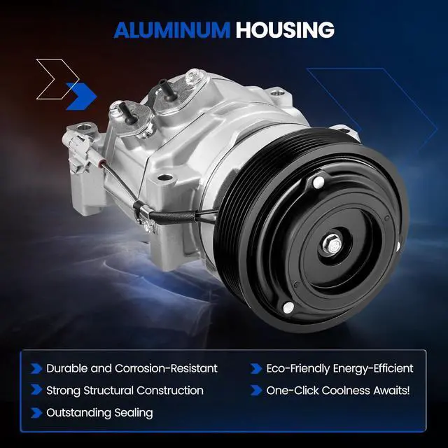 Alt view image 3 of 7 - 98393 Air Conditioning A/C Compressor with Clutch Compatible with Scion tC 2007-2010 Coupe, L4 2.4L