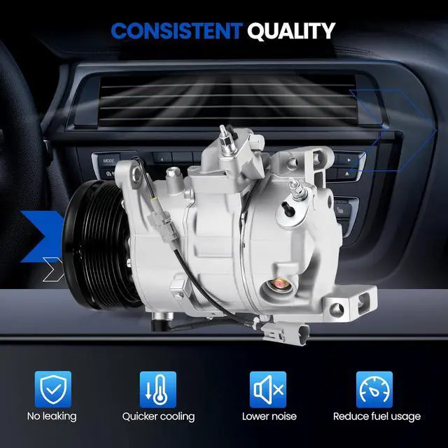 Alt view image 4 of 7 - 78371 Air Conditioning A/C Compressor with Clutch Compatible with Lexus GS300 1998-2005 3.0L L6, Compatible with Lexus IS300 2001-2005 3.0L L6, GAS