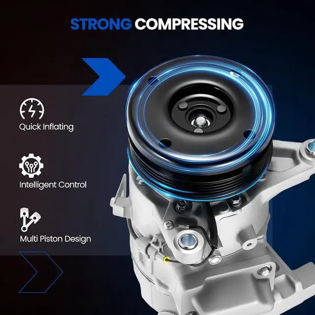Alt view image 5 of 7 - 78371 Air Conditioning A/C Compressor with Clutch Compatible with Lexus GS300 1998-2005 3.0L L6, Compatible with Lexus IS300 2001-2005 3.0L L6, GAS