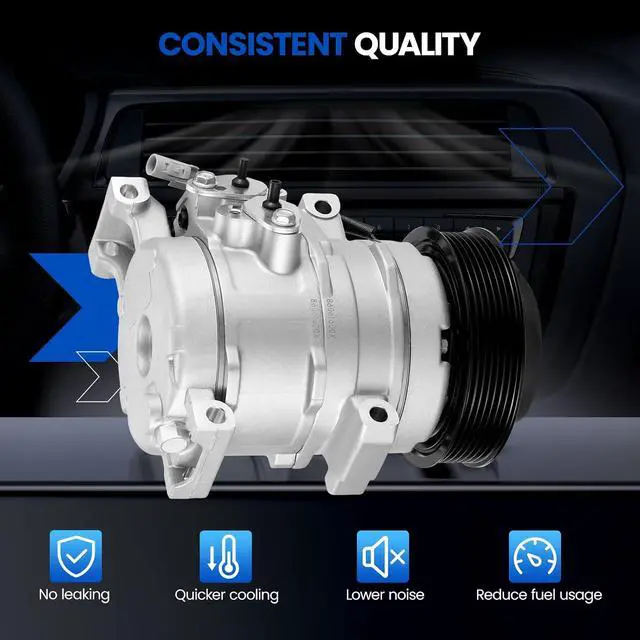 Alt view image 6 of 7 - 98393 Air Conditioning A/C Compressor with Clutch Compatible with Scion tC 2007-2010 Coupe, L4 2.4L