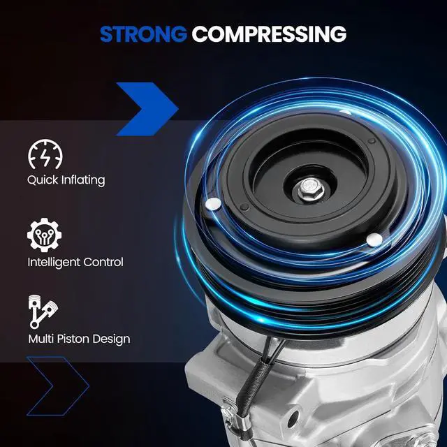 Alt view image 7 of 7 - 98393 Air Conditioning A/C Compressor with Clutch Compatible with Scion tC 2007-2010 Coupe, L4 2.4L