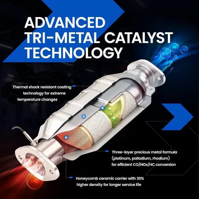 Alt view image 3 of 5 - Exhaust Manifold Catalytic Converter Kit Direct-Fit Compatible with Toyota Solara Camry 2006 2007 2008 2009, Compliant OE: 641303, 674-044, 16498 (EPA Compliant)