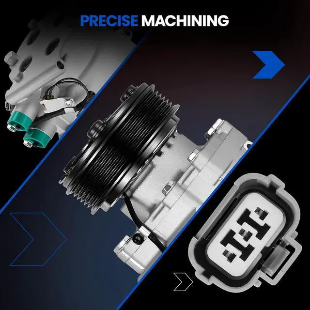 Alt view image 7 of 7 - 77613 Air Conditioning A/C Compressor with Clutch Compatible with Acura EL 2001-2005 1.7L L4, Compatible with Honda Civic 2002-2005 1.7L L4