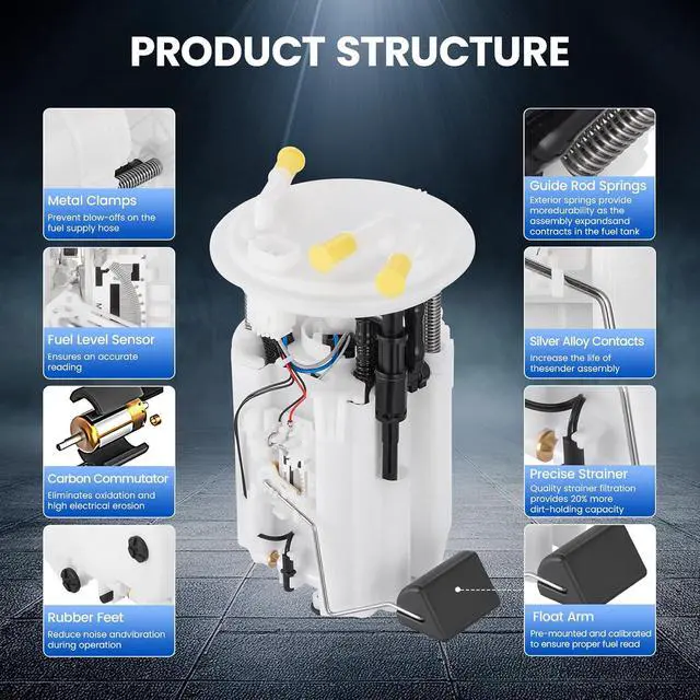 Alt view image 7 of 7 - E8649M Fuel Pump Module Assembly Compatible with Subaru Legacy 2005 2.5L H4 GAS, Compatible with Subaru Outback 2005 2.5L H4 GAS, Replaces# 2920703, 42021-AG03A