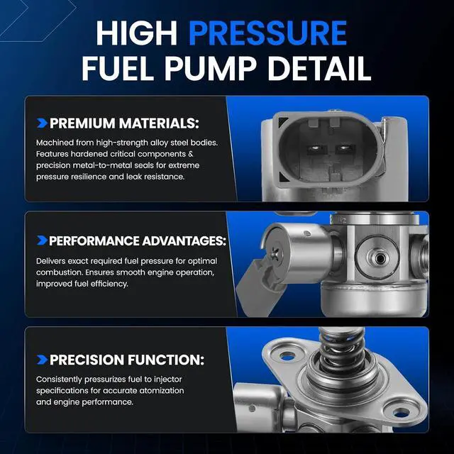 Alt view image 3 of 7 - HM10139 High Pressure Fuel Pump Compatible with INFINITI 2017-2019 QX30, Compatible with Mercedes-Benz 2014-2019 CLA250, 2015-2020 GLA250