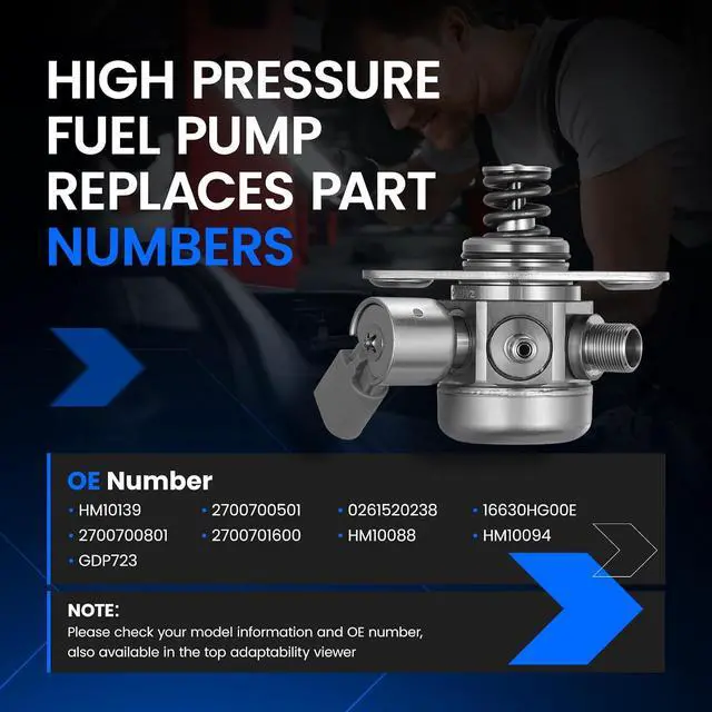 Alt view image 5 of 7 - HM10139 High Pressure Fuel Pump Compatible with INFINITI 2017-2019 QX30, Compatible with Mercedes-Benz 2014-2019 CLA250, 2015-2020 GLA250