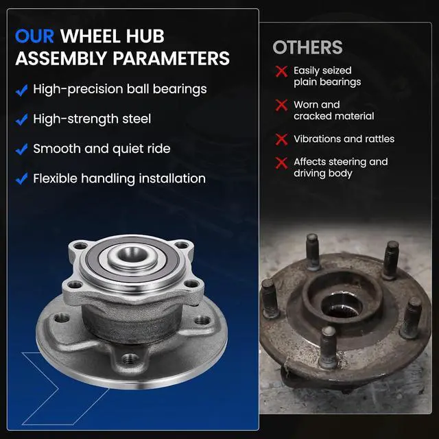Alt view image 6 of 7 - 512304 Rear Wheel Bearing and Hub Assembly Compatible with Mini Cooper 2002-2006 1.6L L4, Gas, 2 PCS