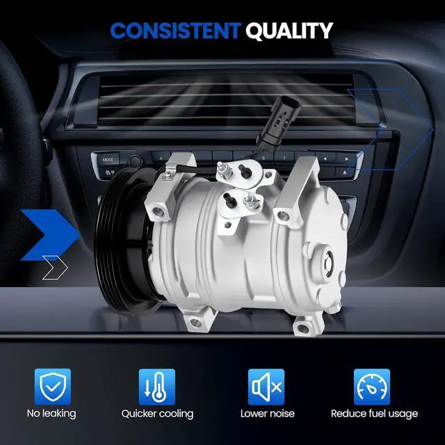 Alt view image 4 of 7 - 78399 Air Conditioning A/C Compressor with Clutch Compatible with Chrysler PT Cruiser 2001-2010 2.4L, Compatible with Dodge Neon 2003-2005 2.0L 2.4L, for SX 2.0 2003-2005 2.0L
