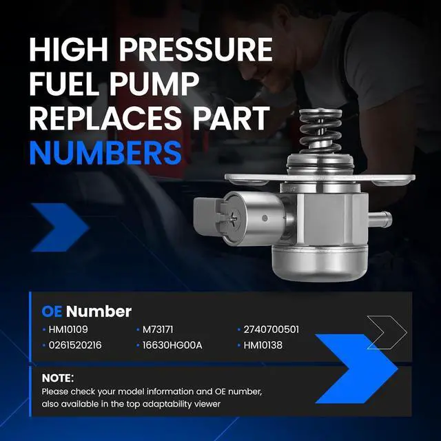 Alt view image 5 of 7 - HM10109 High Pressure Fuel Pump Compatible with INFINITI Q50 Q60, Compatible with Mercedes-Benz C300 C350e E300 GLC300 GLC350e Metris SLC300 SLK300 Sprinter 1500 Sprinter 2500