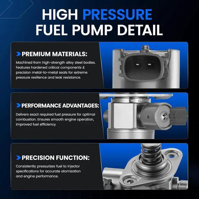 Alt view image 3 of 7 - HM10021 High Pressure Fuel Pump Compatible with Nissan 2011-2017 Juke, 2017-2019 Rogue, 2017-2022 Rogue Sport, 2017-2019 Sentra