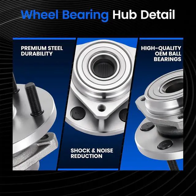 Alt view image 2 of 7 - 513159 Front Wheel Bearing and Hub Assembly Compatible with Jeep Grand Cherokee 1999-2004 4.0L L6, 1999-2001 4.7L V8, 1PCS
