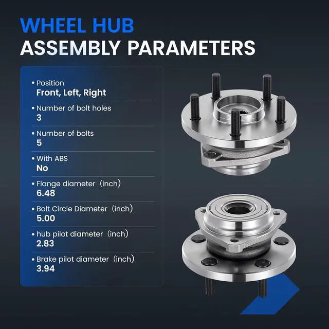 Alt view image 4 of 7 - 513159 Front Wheel Bearing and Hub Assembly Compatible with Jeep Grand Cherokee 1999-2004 4.0L L6, 1999-2001 4.7L V8, 1PCS