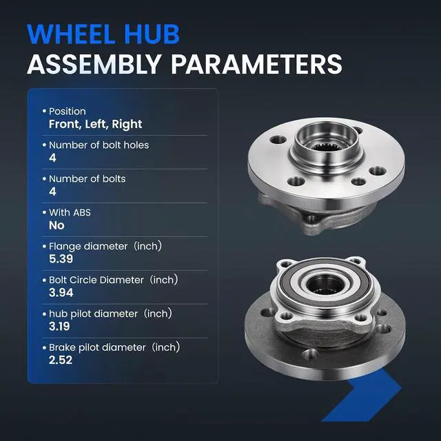 Alt view image 4 of 7 - 513309 Front Wheel Bearing and Hub Assembly Compatible with Mini Cooper 2006-2015 1.6L L4 Gas, FWD, 2 PCS