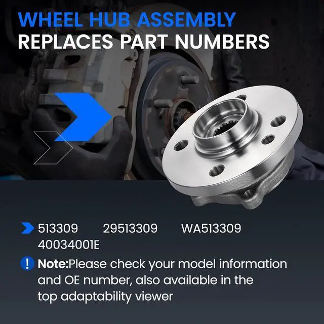 Alt view image 5 of 7 - 513309 Front Wheel Bearing and Hub Assembly Compatible with Mini Cooper 2006-2015 1.6L L4 Gas, FWD, 2 PCS