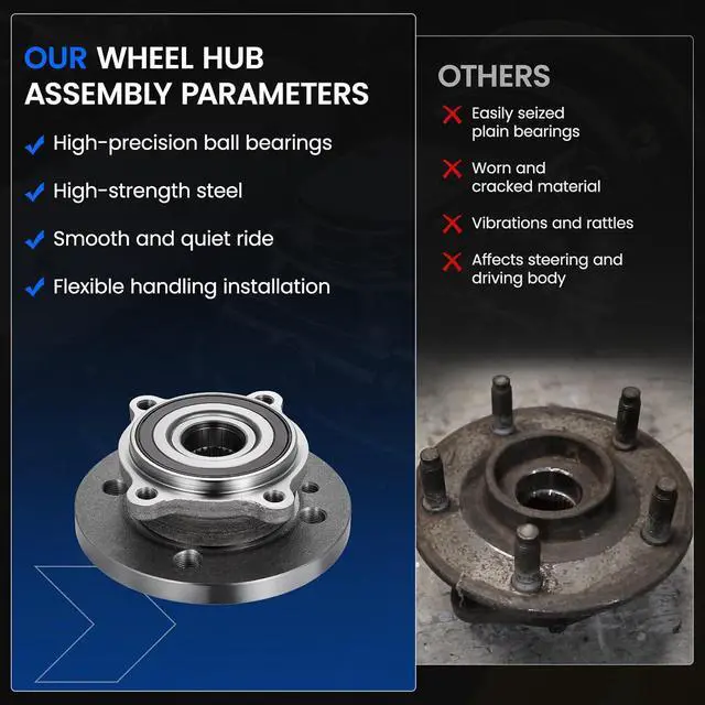 Alt view image 6 of 7 - 513309 Front Wheel Bearing and Hub Assembly Compatible with Mini Cooper 2006-2015 1.6L L4 Gas, FWD, 2 PCS