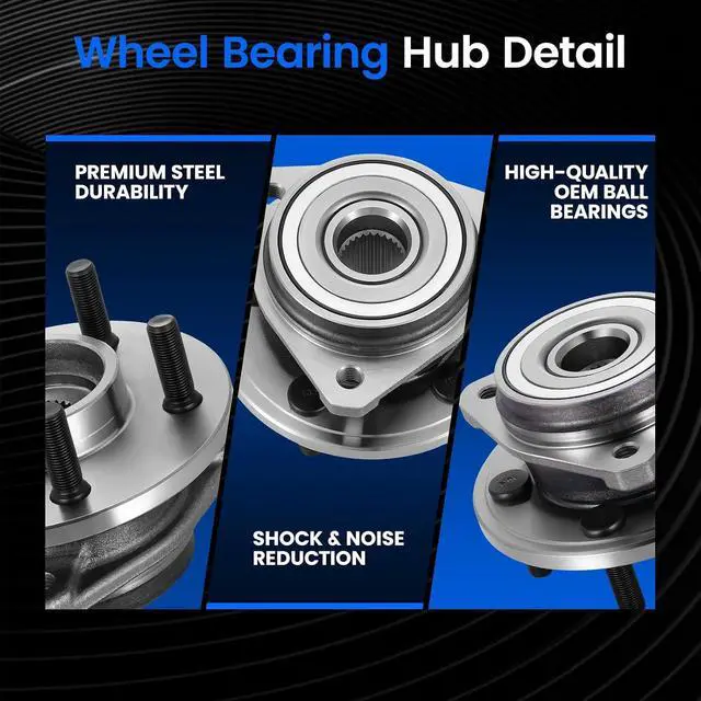 Alt view image 2 of 7 - 513158 Front Wheel Bearing and Hub Assembly Compatible with Jeep Cherokee 1999-2000, for TJ 2000-2006, for Wrangler 1999-2006 2.5L 4.0L, Gas, 2 PCS