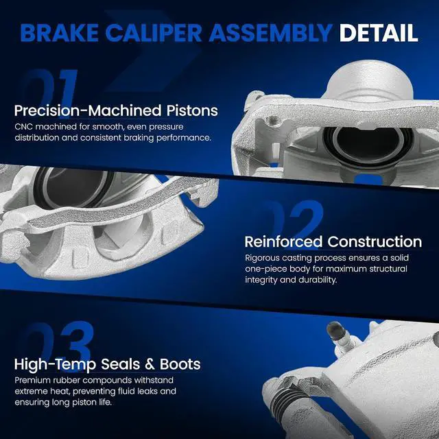Alt view image 4 of 7 - Front Brake Caliper Assembly Replaces for 19B2662 19B2663, Compatible with Honda CR-V 2002-2004 2.4L, Compatible with Honda Element 2003-2011 2.4L L4, GAS