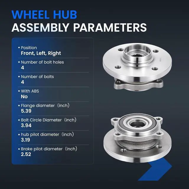 Alt view image 4 of 7 - 513226 Front Wheel Bearing and Hub Assembly Compatible with Mini Cooper 2002-2006 1.6L L4 Gas, 1PCS
