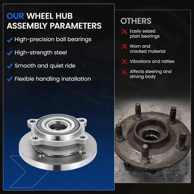 Alt view image 6 of 7 - 513226 Front Wheel Bearing and Hub Assembly Compatible with Mini Cooper 2002-2006 1.6L L4 Gas, 1PCS