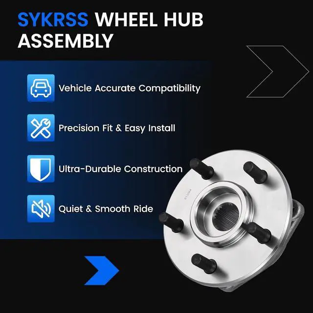 Alt view image 7 of 7 - 513084 Front Wheel Bearing and Hub Assembly Compatible with Jeep Cherokee Wrangler 1990-1999 2.5L 4.0L, for Grand Cherokee 1993-1998 4.0L 5.2L, Gas, 2 PCS