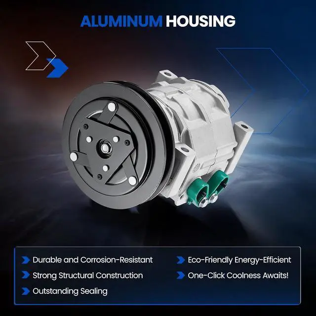 Alt view image 3 of 7 - 4710554 Air Conditioning A/C Compressor with Clutch Compatible with Hino 238 2005-2010 7.7L L6, for 258 2006-2010 7.7L L6, for 268 2005-2010 7.7L L6, for 338 2005-2010 7.7L L6, DIESEL