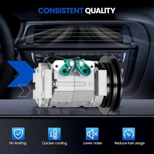 Alt view image 4 of 7 - 4710554 Air Conditioning A/C Compressor with Clutch Compatible with Hino 238 2005-2010 7.7L L6, for 258 2006-2010 7.7L L6, for 268 2005-2010 7.7L L6, for 338 2005-2010 7.7L L6, DIESEL