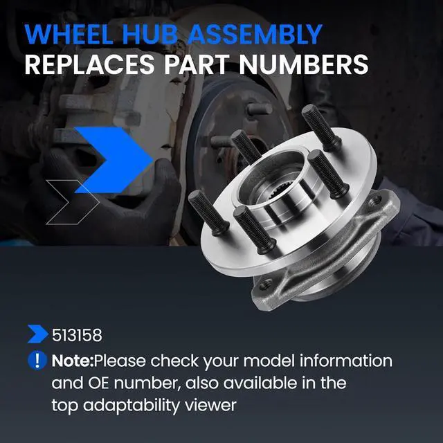 Alt view image 5 of 7 - 513158 Front Wheel Bearing and Hub Assembly Compatible with Jeep Cherokee 1999-2000, for TJ 2000-2006, for Wrangler 1999-2006, 1PCS