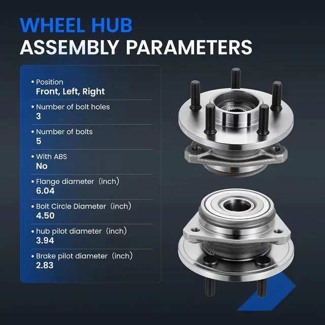 Alt view image 4 of 7 - 513158 Front Wheel Bearing and Hub Assembly Compatible with Jeep Cherokee 1999-2000, for TJ 2000-2006, for Wrangler 1999-2006, 1PCS