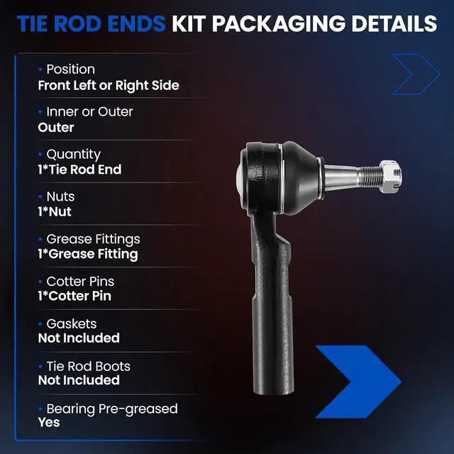 Alt view image 3 of 7 - 1PCS ES3453 Front Outer Tie Rod End Compatible with Pontiac 1997-2003 Grand Prix Montana Trans Sport, Compatible with Chevy 2004-2013 Impala Monte Carlo Venture 1997-2004 Silhouette