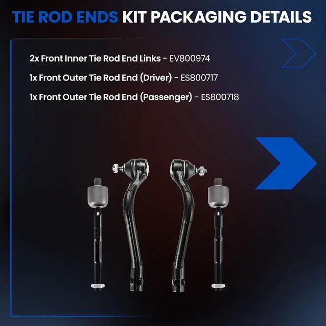 Alt view image 4 of 7 - 4PCS ES80071 ES80071 EV80097 Inner and Outer Tie Rod End kit Compatible with Hyundai Sonata 2011-2013