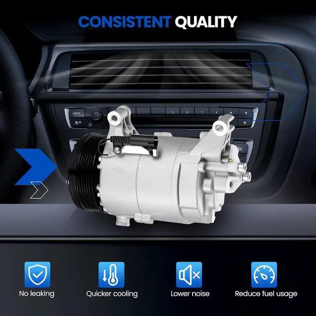 Alt view image 4 of 7 - 98275 Air Conditioning A/C Compressor with Clutch Compatible with Mini Cooper 2002-2006 1.6L L4, GAS