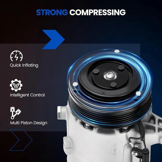 Alt view image 5 of 7 - 98275 Air Conditioning A/C Compressor with Clutch Compatible with Mini Cooper 2002-2006 1.6L L4, GAS