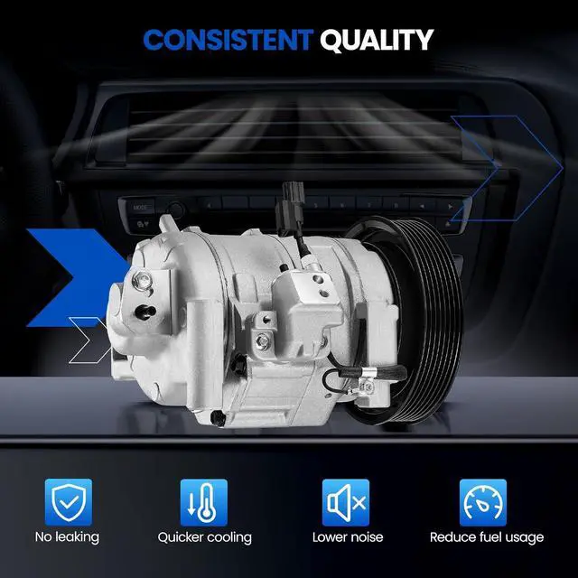 Alt view image 6 of 7 - 158333 AC Compressor with Clutch Compatible with Honda | for Crosstour 2012-2015 L4 2.4L GAS, for Accord 2008-2012 L4 2.4L GAS