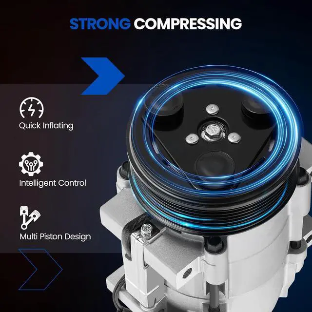 Alt view image 4 of 7 - 68182 Air Conditioning AC Compressor with Clutch Compatible with Dodge Ram 2500 3500 4000 4500 5500, 2006-2009, L6 5.9L 6.7L DIESEL