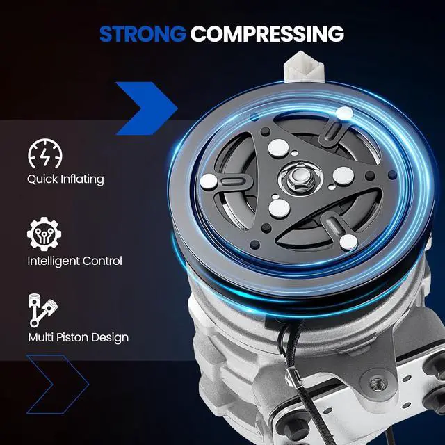 Alt view image 5 of 7 - 77312 Air Conditioning A/C Compressor with Clutch Compatible with Chevrolet Sprint 1985-1988 1.0L, for Tracker 1989-1991 1.6L, Compatible with Suzuki Samurai 85-95 1.3L, for X-90 96-98 1.6L