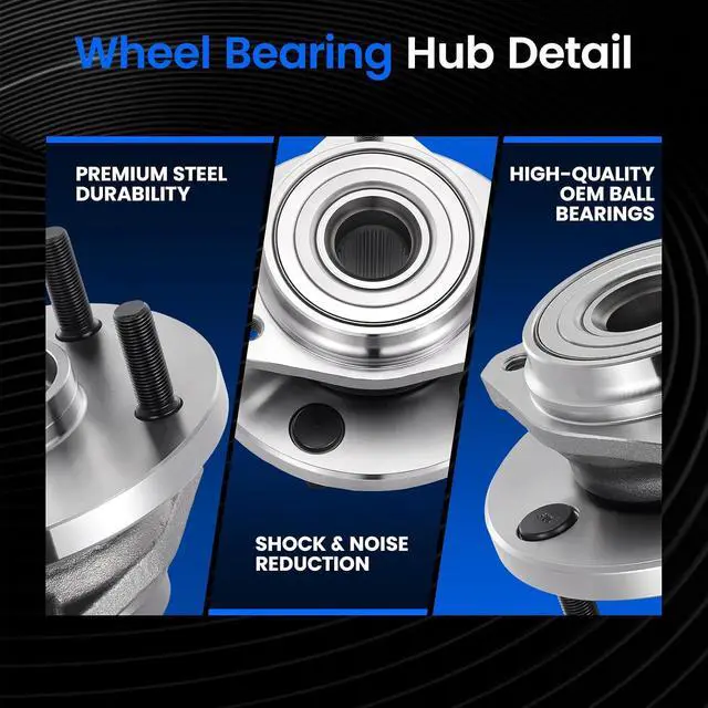 Alt view image 2 of 7 - 513159 Front Wheel Bearing and Hub Assembly Compatible with Jeep Grand Cherokee 1999-2004 4.0L L6, 1999-2001 4.7L V8, 2PCS