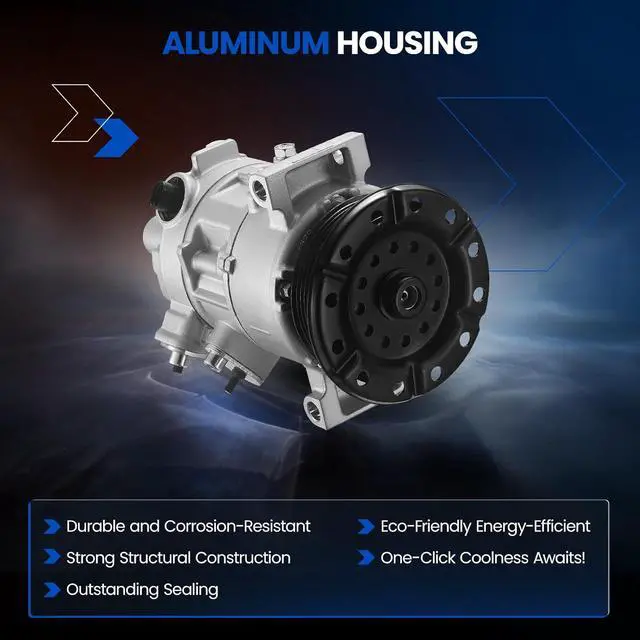 Alt view image 3 of 7 - Air Conditioning A/C Compressor with Clutch 98395 Compatible with Dodge Caliber 2007-2008 L4 1.8L 2.0L 2.4L, Compatible with Jeep Compass Patriot 2007-2008 L4 2.0L 2.4L